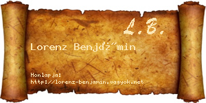 Lorenz Benjámin névjegykártya