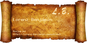 Lorenz Benjámin névjegykártya